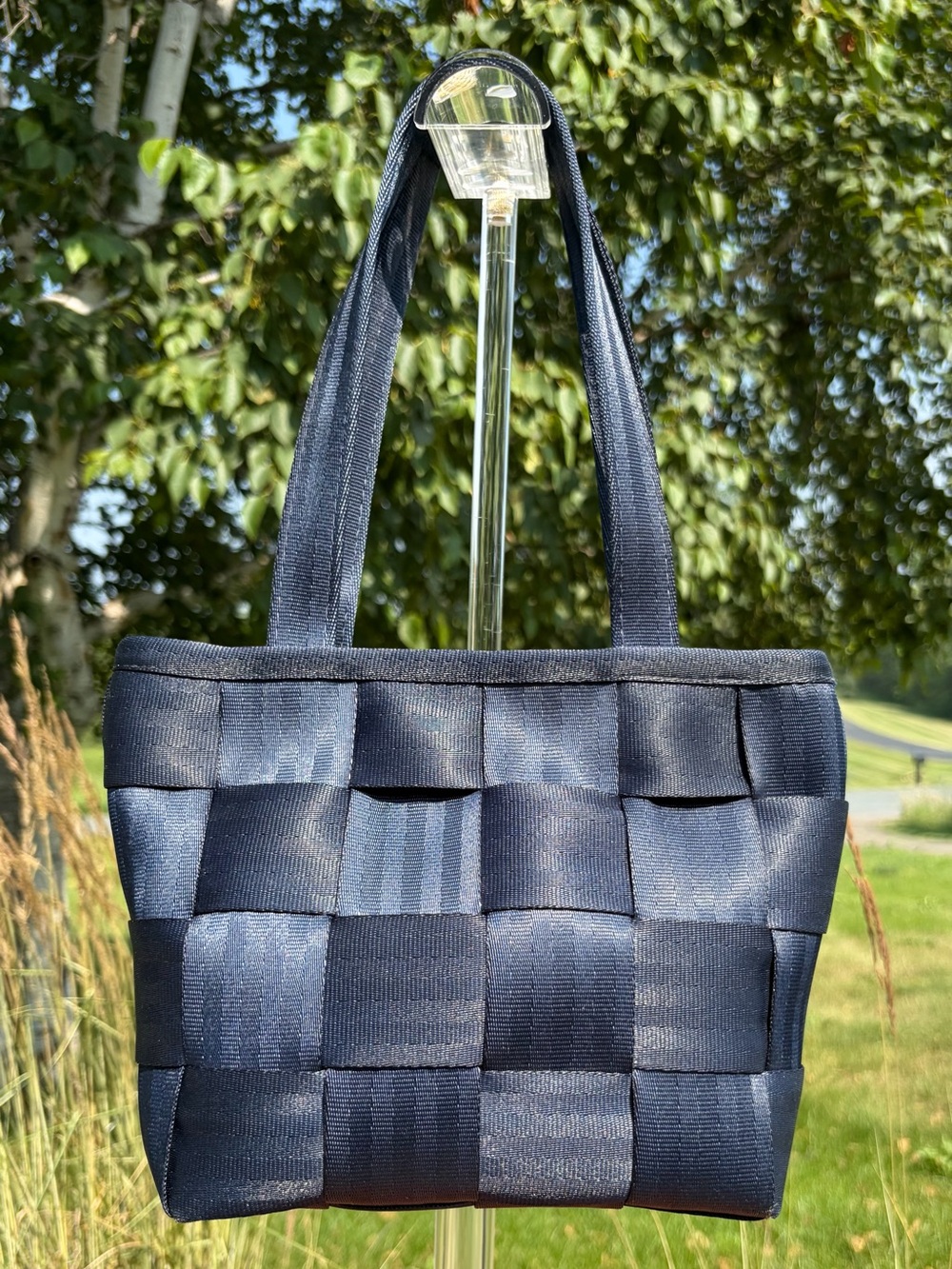 Vintage Harvey’s “The Original Detroit” Seatbelt Bag Small Tote Navy - Picture 15 of 15